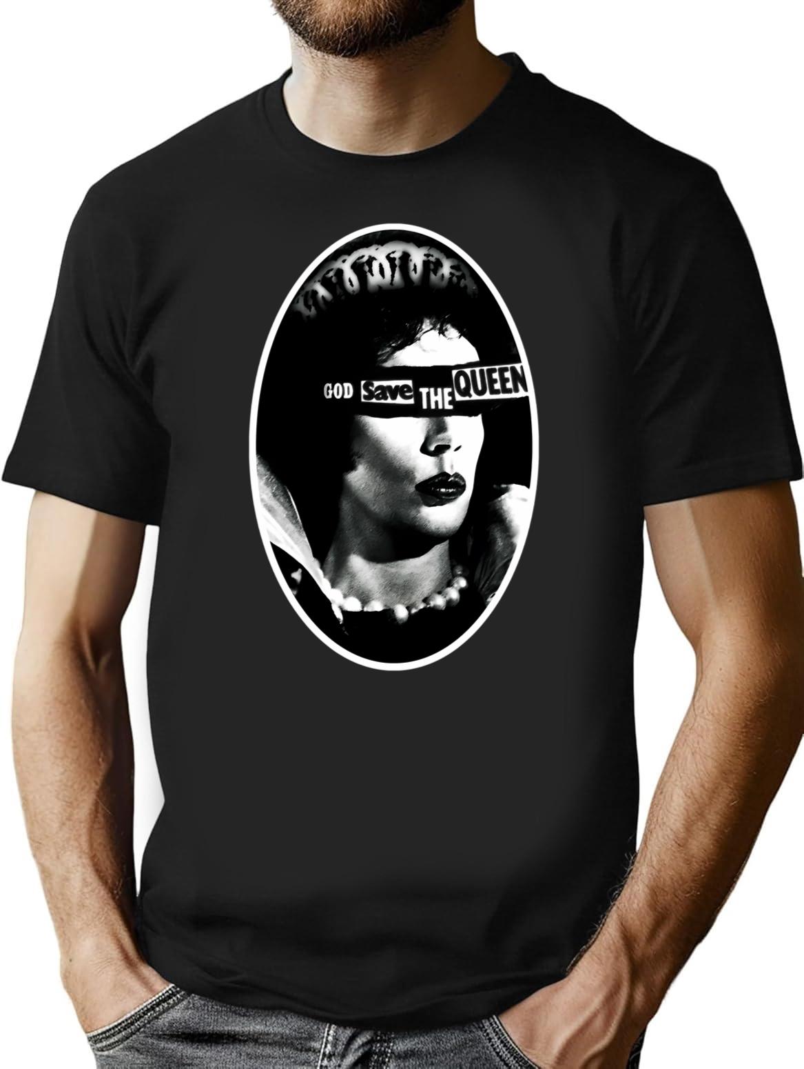 God Save The Queen Frank-N-Furter T-Shirt for Men & Women, T-Shirts Graphic Tee - Black