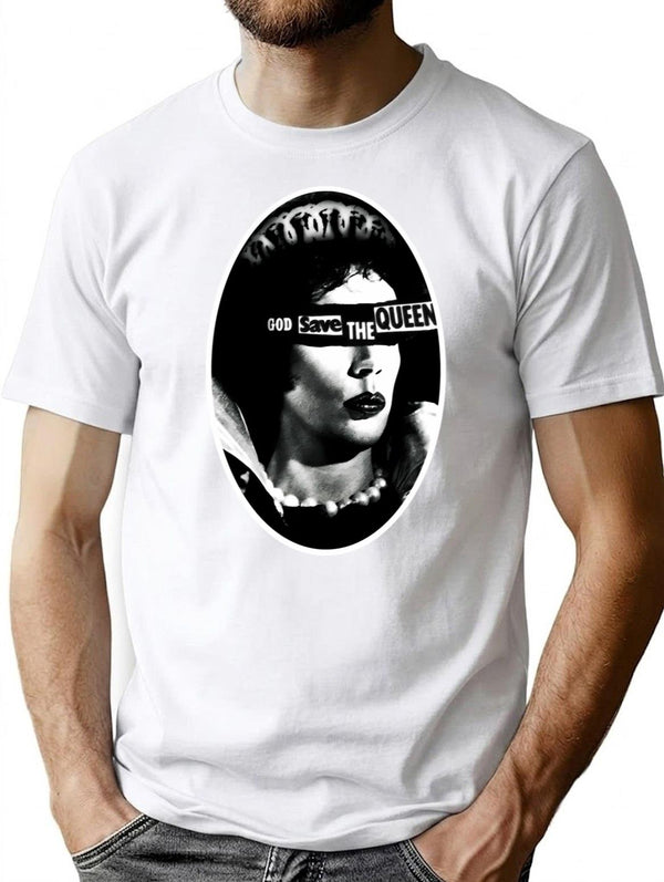 God Save The Queen Frank-N-Furter T-Shirt for Men & Women, T-Shirts Graphic Tee - White