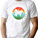 Golden Mountain Dog Summer Vintage T-Shirt - Retro Graphic Casual Tee - White