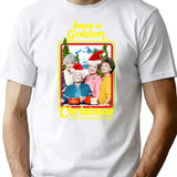Golden Stay Christmas T-Shirt - Retro Graphic Tee for Men & Women - White