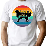 Golden Vintage Golden Retro Life Is Golden Dog T-Shirt - White