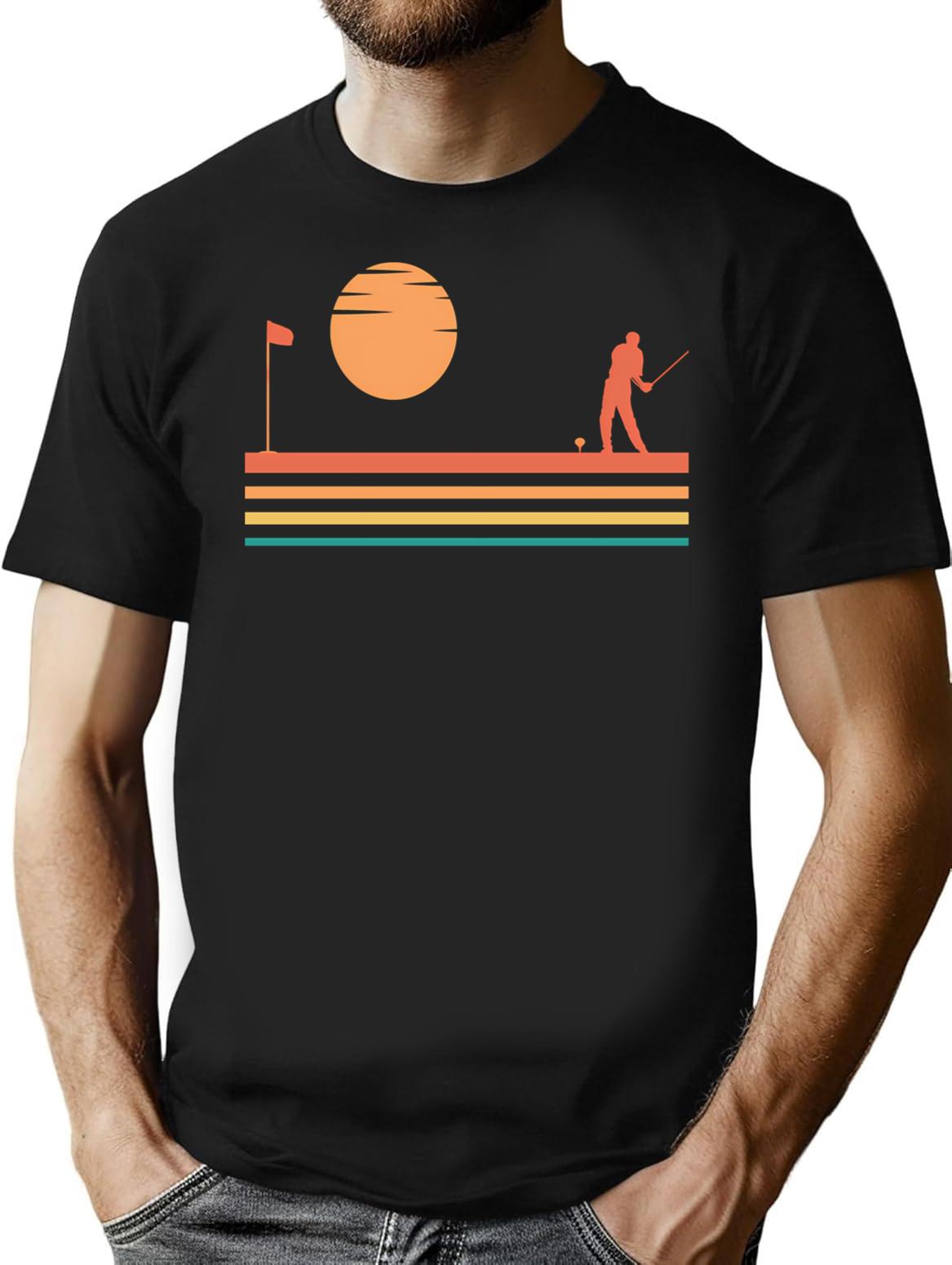 Golf Retro Vintage Cute Golf Lover Golf Players Gift Idea T-Shirt - Black