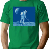 Golfing Astronaut T-Shirt - Retro Graphic Tee for Men & Women - Green
