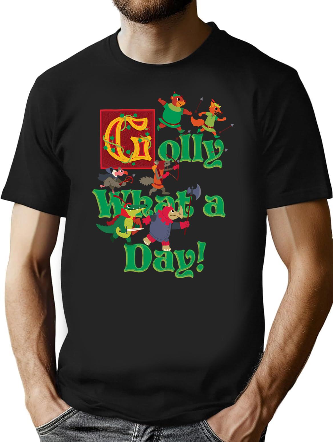 Golly What A Day T-Shirt - Retro Graphic Tee for Men & Women - Black