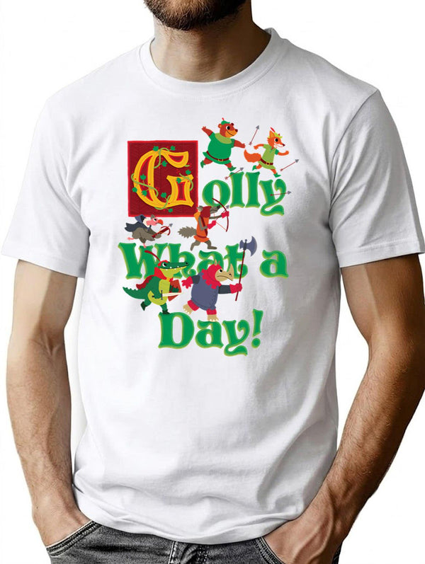 Golly What A Day T-Shirt - Retro Graphic Tee for Men & Women - White