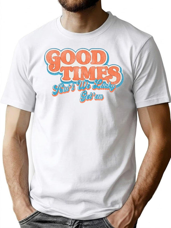 Good Times 70S Tv Worn Out T-Shirt for Men & Women, T-Shirts Graphic Tee - White