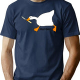 Goose Murder T-Shirt - Retro Graphic Tee for Men & Women - Navy