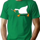 Goose Murder T-Shirt - Retro Graphic Tee for Men & Women - Green