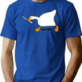 Goose Murder T-Shirt - Retro Graphic Tee for Men & Women - Blue