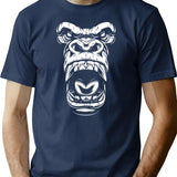 Gorilla Scream T-Shirt for Men & Women, T-Shirts Graphic Tee - Navy