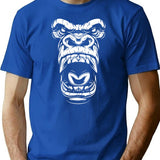 Gorilla Scream T-Shirt for Men & Women, T-Shirts Graphic Tee - Blue