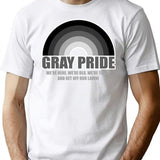 Gray Pride T-Shirt for Men & Women, T-Shirts Graphic Tee - White