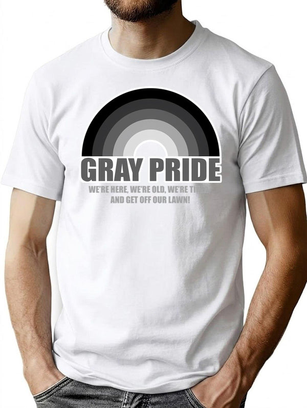 Gray Pride T-Shirt for Men & Women, T-Shirts Graphic Tee - White
