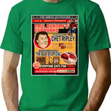 Great Outdoors Eating Contest Poster Ad T-Shirt for Men & Women, T-Shirts Graphic Tee - Green