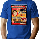 Great Outdoors Eating Contest Poster Ad T-Shirt for Men & Women, T-Shirts Graphic Tee - Blue