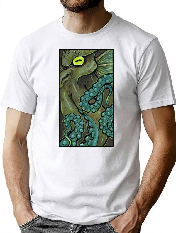 Green Cthulhu T-Shirt for Men & Women, T-Shirts Graphic Tee - White