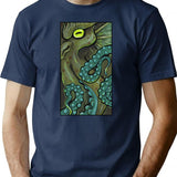 Green Cthulhu T-Shirt for Men & Women, T-Shirts Graphic Tee - Navy