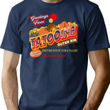 Greetings From Tatooine Dks T-Shirt for Men & Women, T-Shirts Graphic Tee - Navy