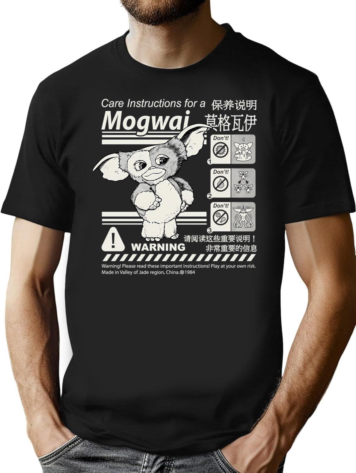 Gremlins Gizmo Warning Label Dks T-Shirt for Men & Women, T-Shirts Graphic Tee - Black
