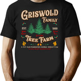 Griswold Family Tree Farm Worn T-Shirt for Men & Women, T-Shirts Graphic Tee - Black
