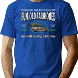 Griswold Fun Old Fashioned Christmas T-Shirt for Men & Women, T-Shirts Graphic Tee - Blue