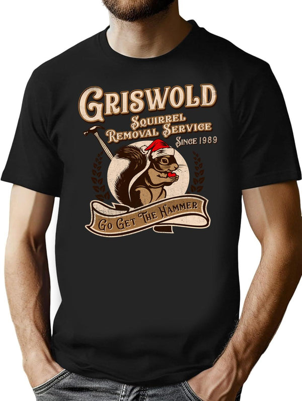 Griswold Squirrel Removal Service T-Shirt for Men & Women, T-Shirts Graphic Tee - Black