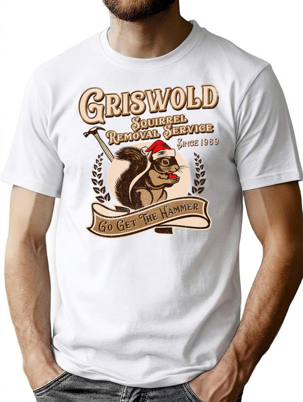 Griswold Squirrel Removal Service T-Shirt for Men & Women, T-Shirts Graphic Tee - White
