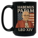 Habemus Papam Pope Leo Xiv American Flag Black Coffee Mug