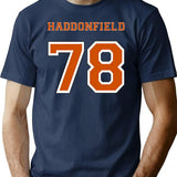 Haddonfield Jersey - Halloween '78 T-Shirt for Men & Women, T-Shirts Graphic Tee - Navy