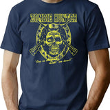 Halloween Zombie Hunter T-Shirt for Men & Women, T-Shirts Graphic Tee - Navy