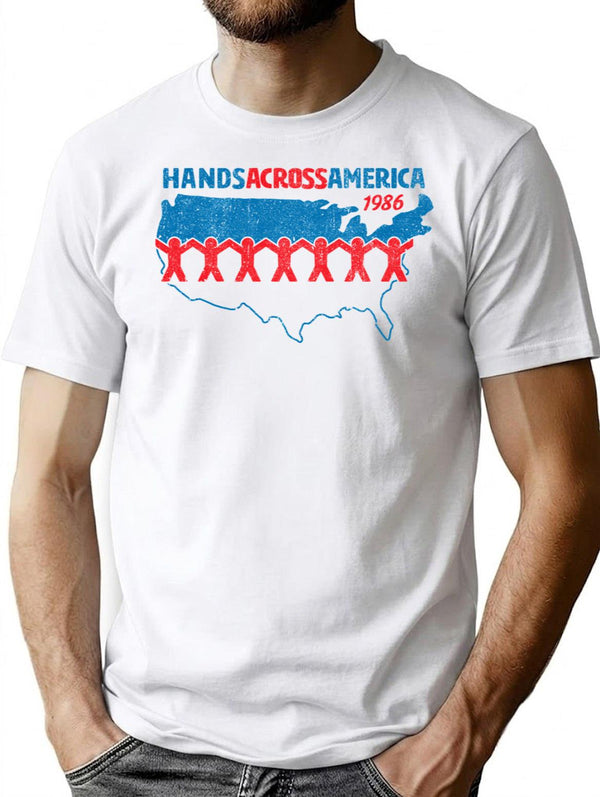 Hands Across America 1986 - Us (Variant) T-Shirt for Men & Women, T-Shirts Graphic Tee - White