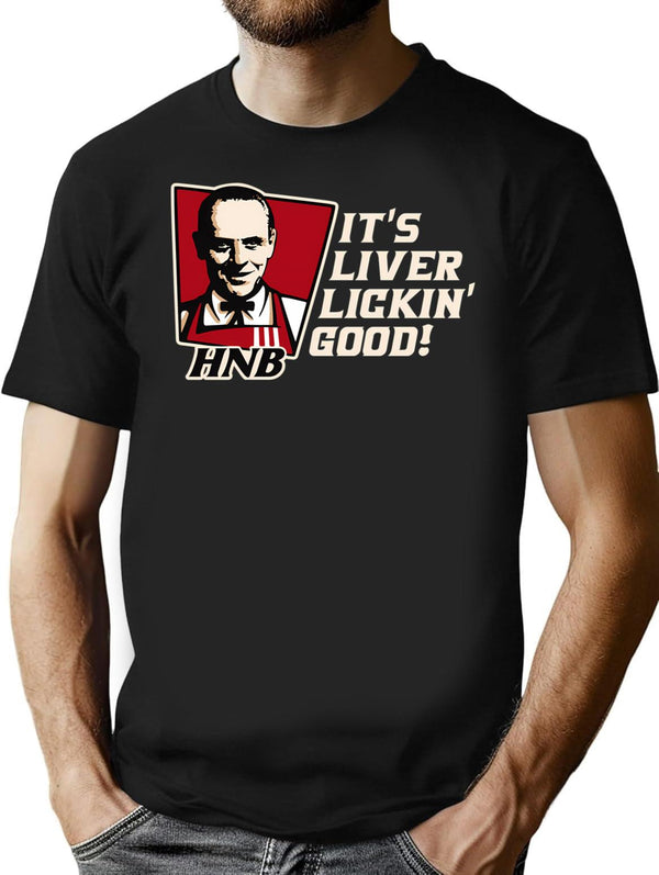 Hannibal Fast Food Hnb It'S Liver Lickin Good T-Shirt for Men & Women, T-Shirts Graphic Tee - Black