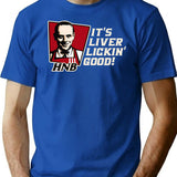 Hannibal Fast Food Hnb It'S Liver Lickin Good T-Shirt for Men & Women, T-Shirts Graphic Tee - Blue