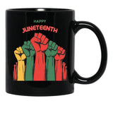 Happy Juneteenth Black Coffee Mug - Black