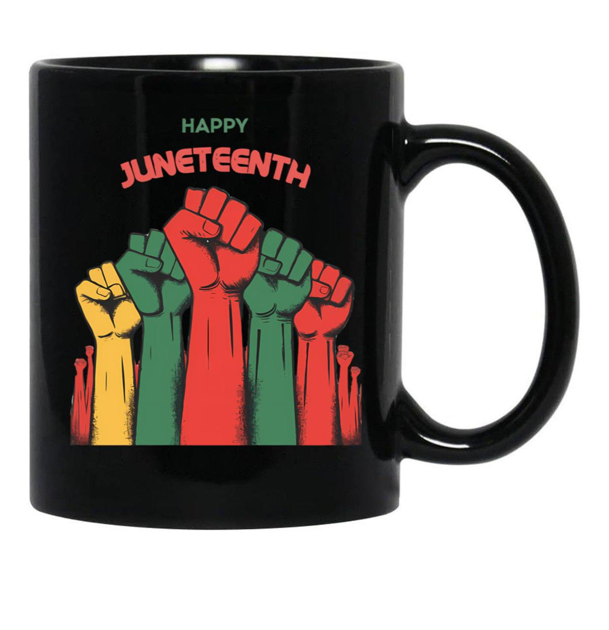 Happy Juneteenth Black Coffee Mug - Black