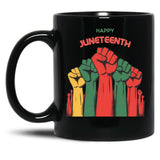 Happy Juneteenth Black Coffee Mug