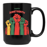 Happy Juneteenth Black Coffee Mug - Black