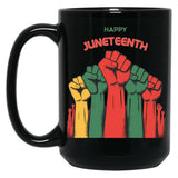 Happy Juneteenth Black Coffee Mug