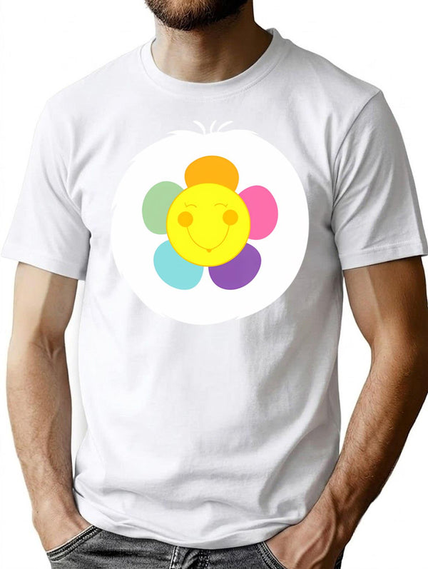 Harmony Bear Smile Flower Funny Halloween Bear Costume Gift T-Shirt for Men & Women, T-Shirts Graphic Tee - White