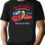 Harry And Lloyd'S I Got Worms T-Shirt for Men & Women, T-Shirts Graphic Tee - Black
