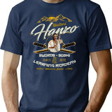 Hattori Hanzo Sushi And Swords Worn Out T-Shirt for Men & Women, T-Shirts Graphic Tee - Navy