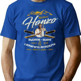Hattori Hanzo Sushi And Swords Worn Out T-Shirt for Men & Women, T-Shirts Graphic Tee - Blue