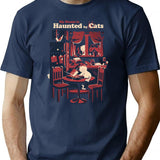 Haunted By Cats T-Shirt for Men & Women, T-Shirts Graphic Tee - Navy