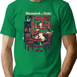 Haunted By Cats T-Shirt for Men & Women, T-Shirts Graphic Tee - Green