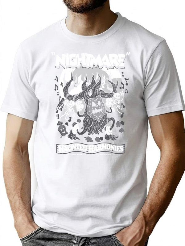Haunted Harmonies - Vintage Cartoon Halloween - Creepy Cute Goth Horror T-Shirt for Men & Women, T-Shirts Graphic Tee - White