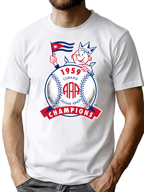 Havana Sugar Kings 1959 Aaa World Champions Logo T-Shirt for Men & Women, T-Shirts Graphic Tee - White