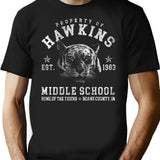 Hawkins Middle School 1983 T-Shirt for Men & Women, T-Shirts Graphic Tee - Black