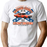 Hazzard County Stunt Driving Academy T-Shirt for Men & Women, T-Shirts Graphic Tee - White