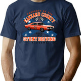 Hazzard County Stunt Driving Academy T-Shirt for Men & Women, T-Shirts Graphic Tee - Navy