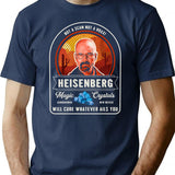 Heisenberg Magic Crystals T-Shirt for Men & Women, T-Shirts Graphic Tee - Navy